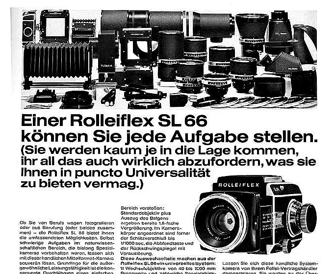 Rrolleiflex SL 66 (Werbung 1968)