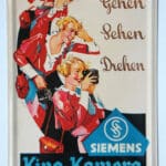 Siemens Kino-Kamera (Blechschild, Replika)