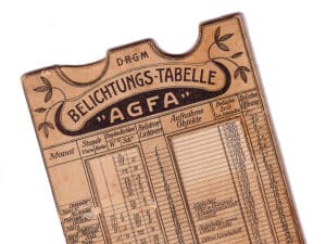 Agfa Belichtungs-Tabelle