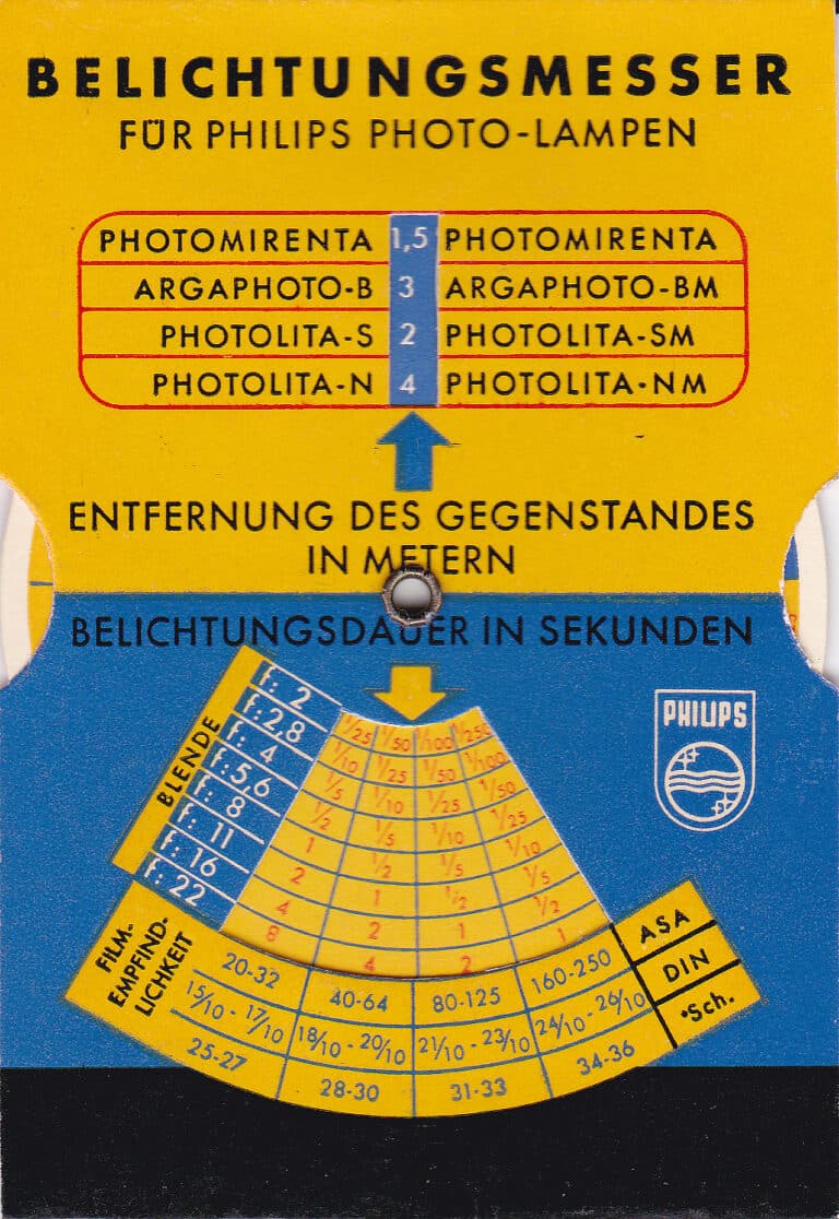 Philips Rechenscheibe für Blitzbirnchen