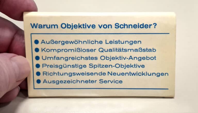 Schneider-Kreuznach Streichhölzer