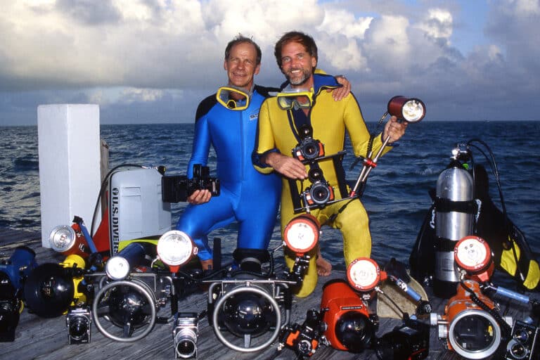 Dr. Kuhn mit Helmut Horn und Equipment