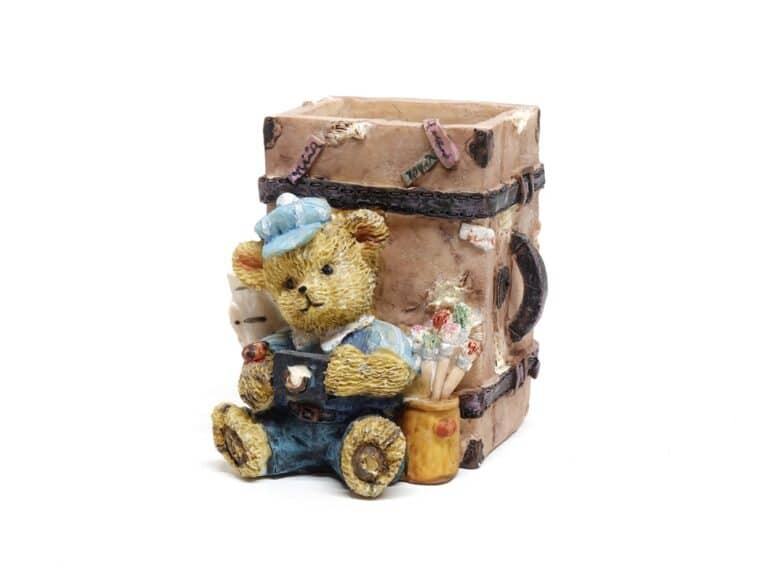 Teddybär mit Fotokamera (Stifthalter)