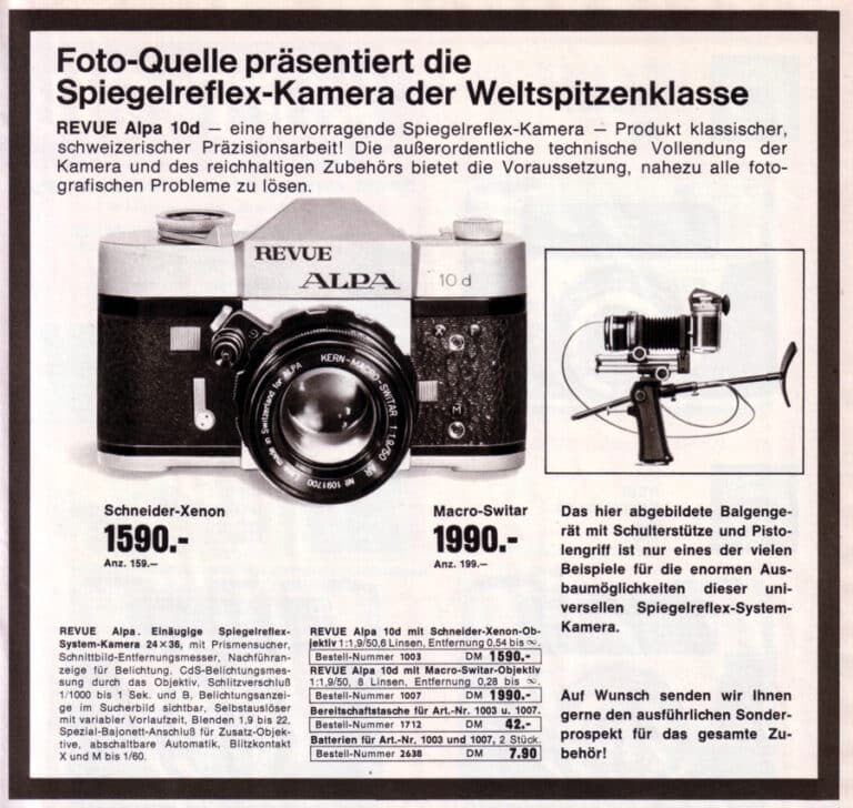 Revue Alpa 10 d (Katalogabbildung 1970)